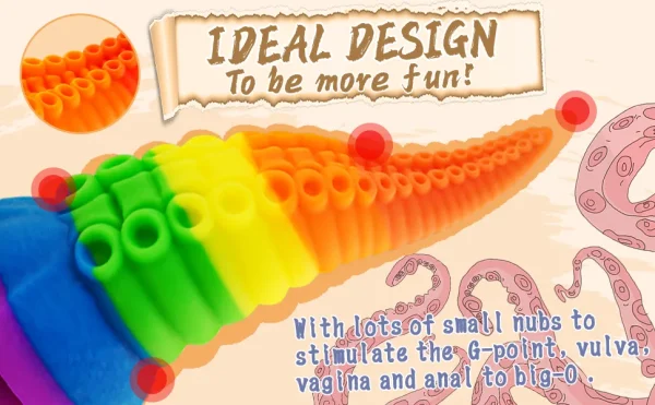 Rainbow Octopus Dildo - Image 2